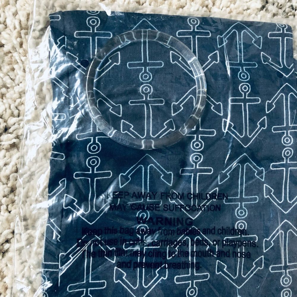 Sperry Navy Anchor Print Lightweight Scarf